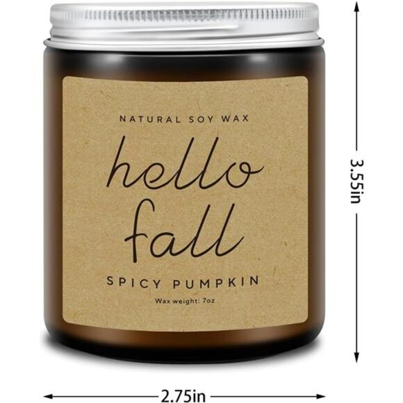 Fall Decorations for Home - Fall Candles, Gifts for Women,Natural Soy Wax Candle - Picture 4 of 8